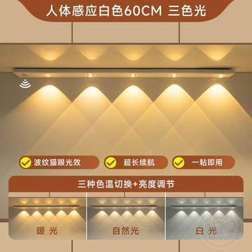 💫店長推薦💫充電式免佈線感應  燈  櫥櫃玄關酒櫃貓眼波紋小山丘  燈  帶人體感應  燈