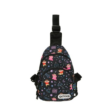 【OUTDOOR】Crayon Shinchan蠟筆小新鱷魚阿山單肩包-黑色 ODCS24H02BK