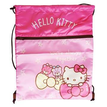 SHIERN-CHIU 廣億實業 HELLO KITTY 束口後背袋 輕便耐用 方便拿取 超大容量  42 x 34cm  粉色