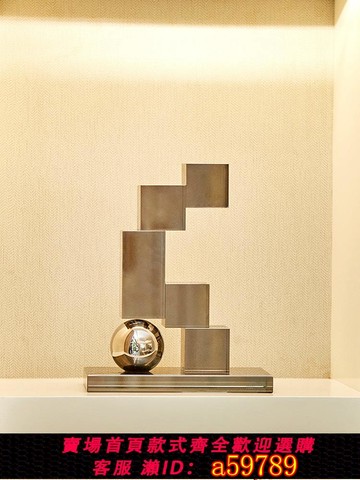 【台灣公司 可打統編】現代簡約幾何水晶方塊擺件玄關電視柜酒柜辦公室裝飾品輕奢高級感