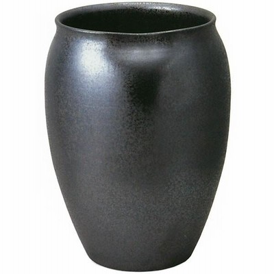 信楽焼 おしゃれ 花瓶 フラワーベース 花器 国産品 焼き物 ラスターブラックC 19号