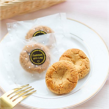 黑底燙金花草邊框 點點磨砂袋 桃酥1入