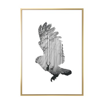 有框畫 蒼鷹  70 x 50cm  金色