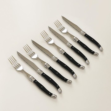 Cuisine de Maman Laguiole 4人份刀叉餐具組  黑色  1組  叉子 4p + 刀子 4p