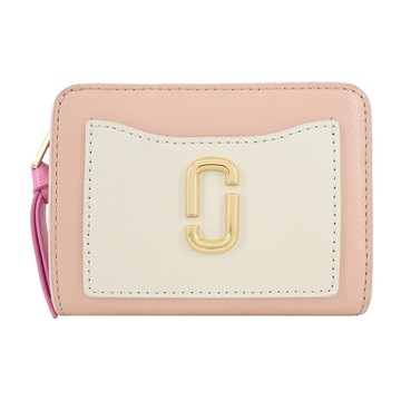 MARC JACOBS THE SNAPSHOT 防刮撞色對開拉鍊短夾-粉