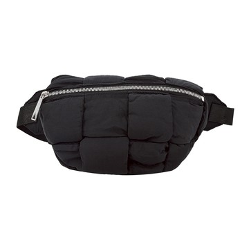 BOTTEGA VENETA 經典大編織尼龍肩背/腰包（黑色）_廠商直送