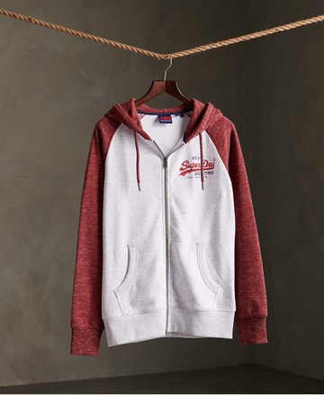 Superdry Men's Men's Vintage Logo Premium Goods Zip Hoodie Light Grey / Ice Marl - Size: XS