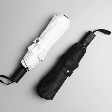 雨傘女折疊太陽傘遮陽傘防曬防紫外線黑膠純色晴雨兩用男結實簡約