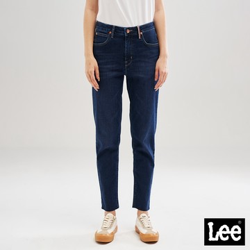 Lee 413 彈性高腰標準小直筒牛仔褲 女 深藍洗水 LL220315337