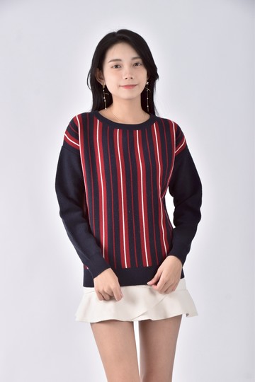 (L) never ending land條紋藍色長袖上衣