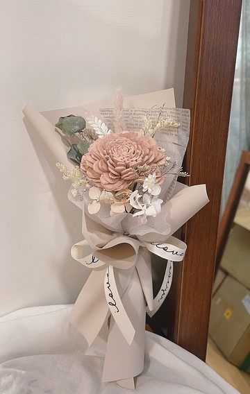 【香氛擴香花束】小資款 單支玫瑰 擴香 生日禮物 乾燥花束 茶色