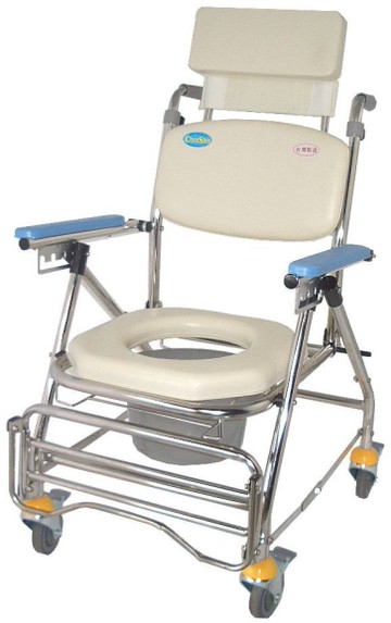 【醫博士專營店】承輝 CS-022A不鏽鋼 附輪、收折、背可躺洗澡便盆椅