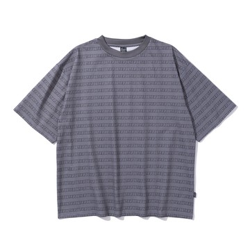 日本限定 POLER  STRIPE QUICK DRY TEE 條紋機能速乾T恤 灰 - L