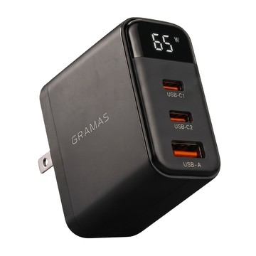 Gramas 65W GaN氮化鎵數位顯示快充頭 (2C1A)