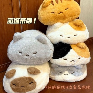 💥熱門新品💥趴趴貓抱枕 貓咪靠枕 趴睡靠墊 療愈可愛造型貓貓枕頭 毛絨玩偶 交換禮物 可愛治癒趴趴貓毛絨解壓抱枕創意