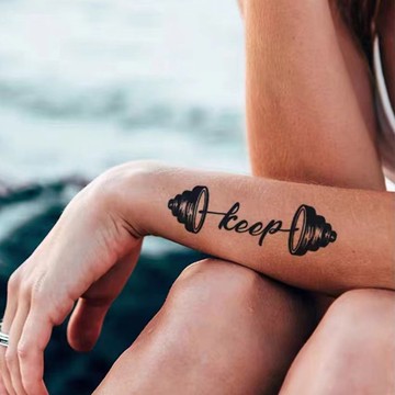 發4張【堅持keep】和真的一樣植物草本紋身刺青貼防水持久仿真