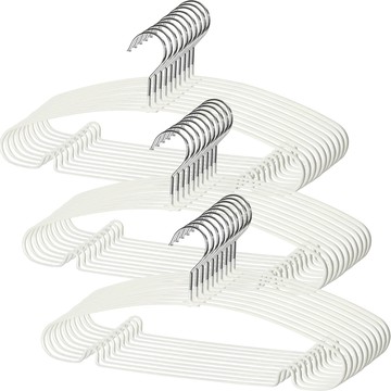 Joeun Living 塗層防滑圓形衣架  30個  白色