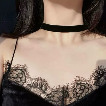 客製化鏈長🇹🇼台灣手工製作 頸鏈 質感絨布無吊墜寬1.5cm - BEMYLOVE & DUSHA