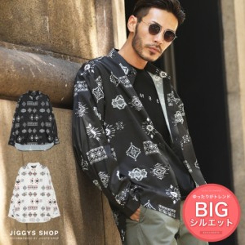長袖シャツ メンズ カジュアルシャツ プリントシャツ 柄シャツ 長袖 シャツ トップス 21 Jiggys ビッグシルエットネイティブプリン 通販 Lineポイント最大6 0 Get Lineショッピング