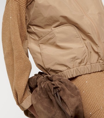 Brunello Cucinelli Paneled cashmere and wool-blend jacket