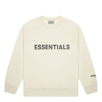 ESSENTIALS CREWNECK APPLIQUE LOGO BUTTERCREAM