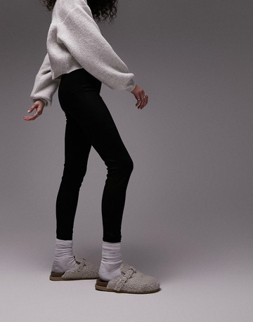 Topshop full length heavy weight legging with deep waistband in black