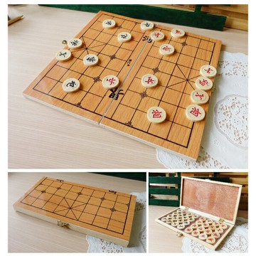 折疊木製象棋組 摺疊棋子遊戲 益智雙人棋盤遊戲 兒童親子童玩 學生獎品團康桌遊 贈品禮品