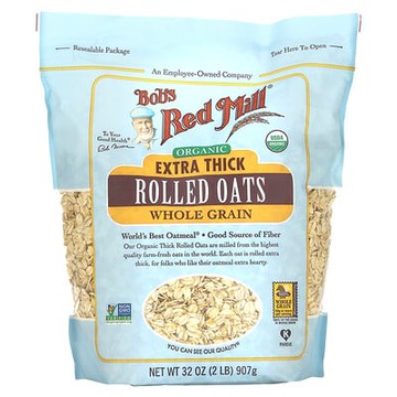 Bob's Red Mill, 有機特厚輾制燕麥，全穀物，32 盎司（907 克）