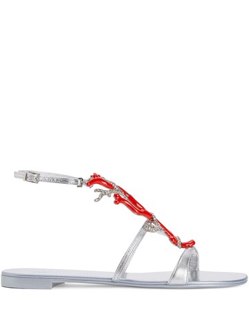 Giuseppe Zanotti - Coralli flat leather sandals - women - Leather/Leather/Leather - 37 - Silver