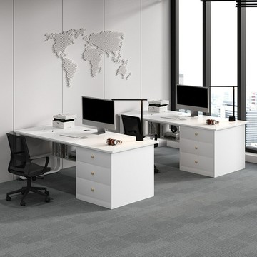 開發票 職員辦公桌簡約現代辦公室多人桌椅組合單人工位簡易臺式電腦桌子