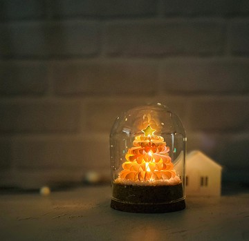 【 DIY 手作】雪花粉聖誕樹燈飾卡片/DIY聖誕禮盒/材料包