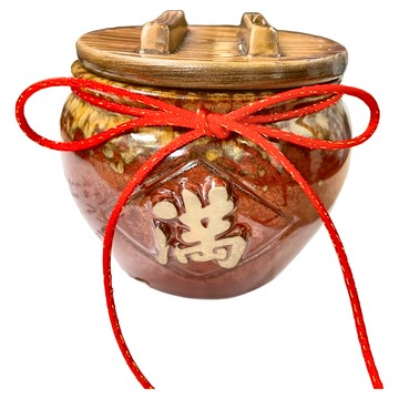 紅色滿字米甕 + 蓋  紅色滿字  1組  滿字 紅色 + 黃色