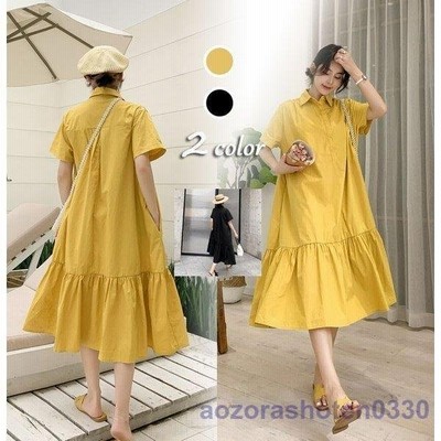 シャツワンピース レディース キレイめ マキシ丈ワンピース 春 夏 半袖 襟付き ワンピース 着痩せ 大きいサイズ ゆったり 通販 Lineポイント最大get Lineショッピング