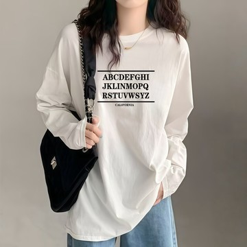 免運 大碼女裝 韓系 寬鬆大學t長袖 oversize 中大尺碼 長t shirt 長袖 打底衫衣服 棉t 2590