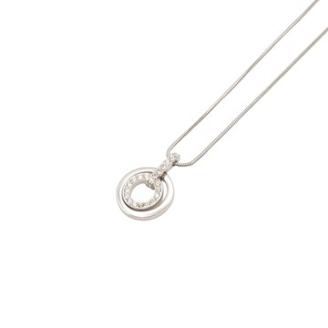 Swarovski 施華洛世奇 Circle Pendant 項鍊 銀色 金屬 水鑽 (水鑽脫落) 681251 【二手名牌BRAND OFF】