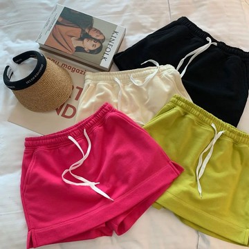 mori🎀mori女童高腰鬆緊A字短裙褲夏裝兒童運動休閒百搭半身裙闊腿短褲子夏
