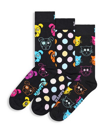 Happy Socks Classic Dog Crew Socks, Pack of 3