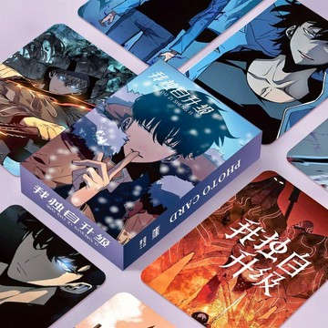 爆款免運🎉我獨自升級動漫周邊 日漫我獨自升級周邊 55張鐳射盒裝小卡 高清不重複lomo卡新款 交換禮物
