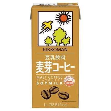 KIKKOMAN 龜甲萬 豆乳 麥芽咖啡風味 1L (33.81 fl oz)  1瓶