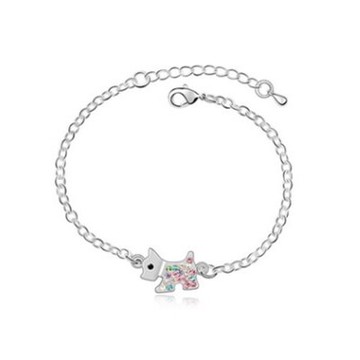 925純銀手鍊 水晶手環-時尚簡約可愛小狗情人節生日禮物女飾品5色73jw176【獨家進口】【米蘭精品】