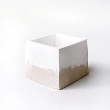 (預購) 奶茶系列 | 方形雙色水泥盆器 可搭配同色系底盤