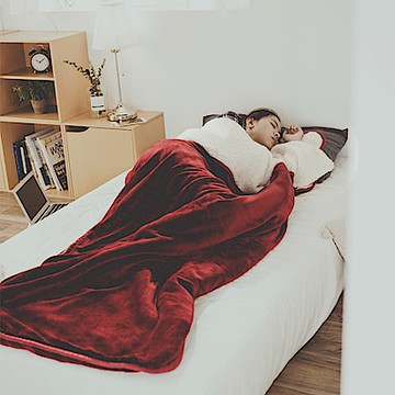 絲薇諾 栗子紅 加厚版法蘭羊羔絨睡袋毯(1.64kg)