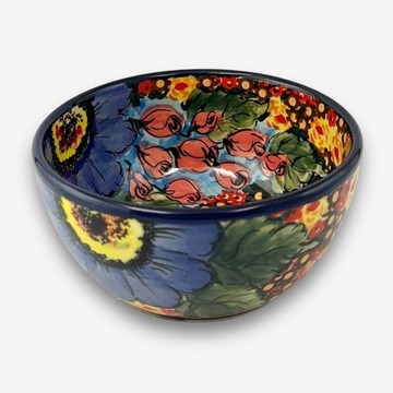 波蘭手繪手工陶-飯碗 13cm 繁花深處系列