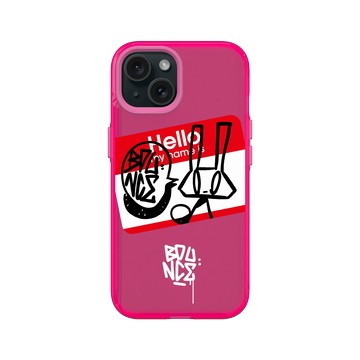 iPhone 15 Clear 粉漾桃 - BOUNCE - HELLO MY NAME IS BOUNCE
