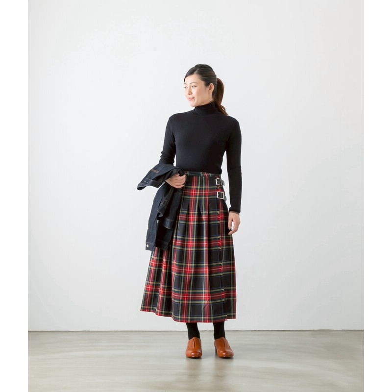 オニール・オブ・ダブリン WRAP SKIRT ウール タック ラップスカート 