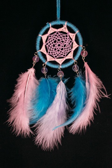 純手工捕夢網 Handmade Dreamcatcher－【編織－藍紫粉】