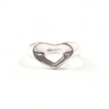 【日本直送 二手美品】10.5 號 蒂芙尼 TIFFANY&Co. 戒指 鏤空愛心 艾爾莎‧柏 લે蒂 銀 925 飾品