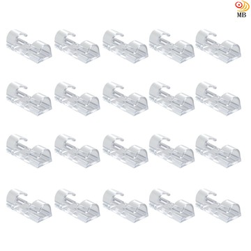 月陽超值20入無痕特大號透明款電線整理收納固定器理線器集線器(ta10x20)