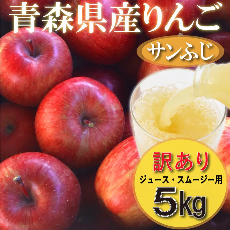 2023年産 青森県産りんご ジュース・スムージー用 規格外品 訳あり 傷 加工用 サンふじ バラ詰め約5kg 産地直送