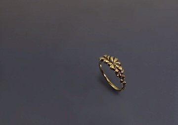 花系列-小花瓣黃銅戒